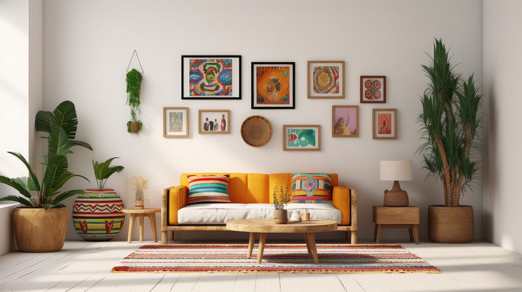 리빙룸 아트워크와 소품으로 완성하는